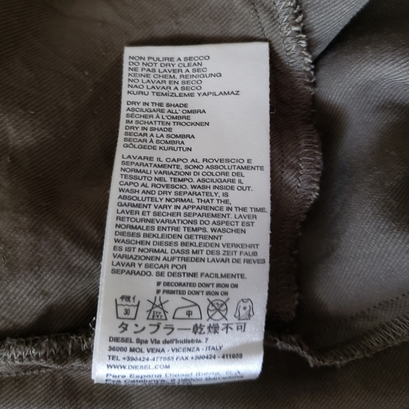 Diesel wrap dress sz Small khaki army green casual short mini cute utility style - Picture 8 of 11